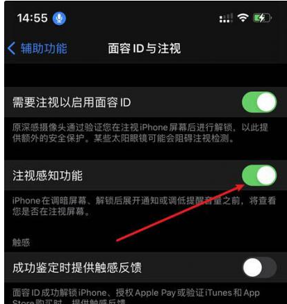 开平苹果14维修网点分享iPhone14注视感知功能有什么用 